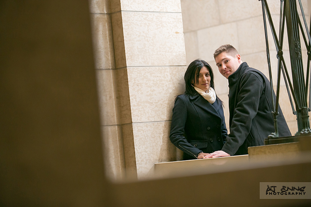 Kathy and John posing inside the Legislative building