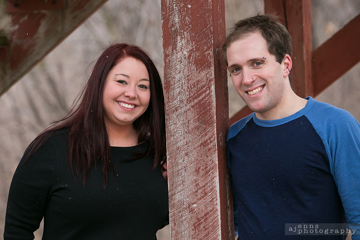 Engagement photos in Crescent Drive Park with Meagan and Micaele