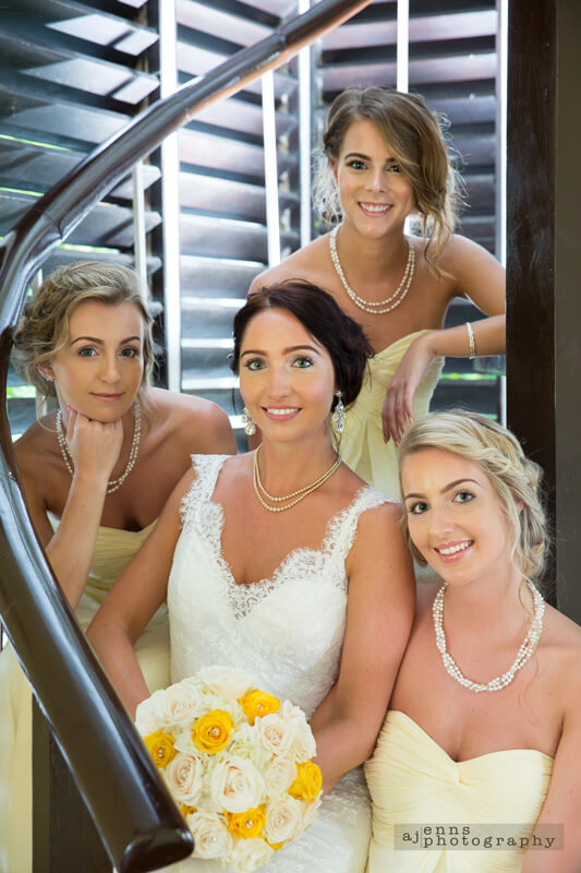 The bride and her beautiful bridesmaids