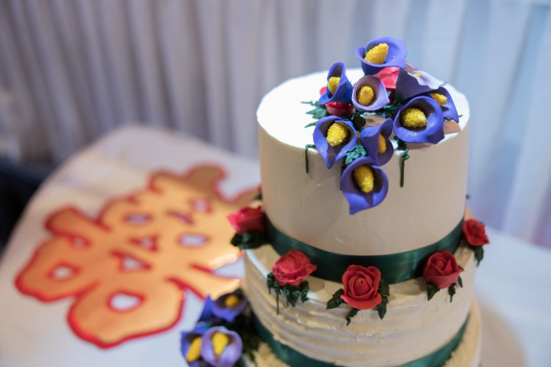 The wedding cake with a hint of an asian touch