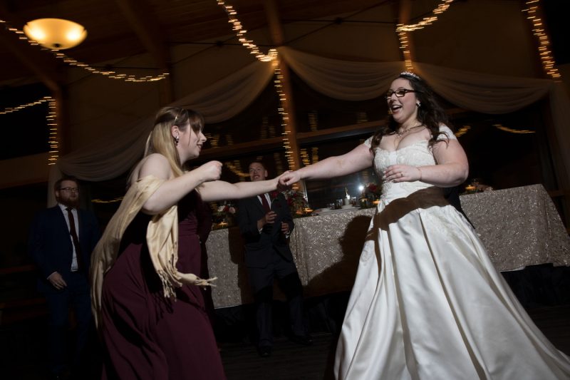 Meghan and her maid of honour on the dance floor