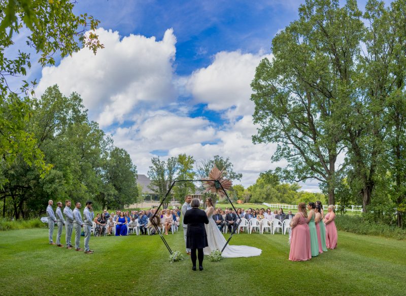 Wide angle image of the ceremony at Southwood Golf & Country Club